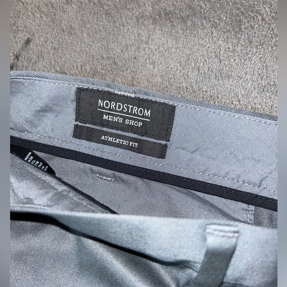 Nordstrom Men’s Shop Size 38W 32L Gray Athletic Fit Wedding Office Dress Pants - Picture 7 of 13